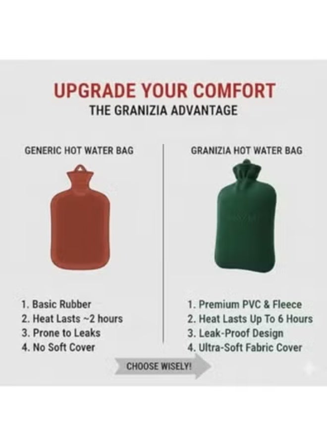 قربة مياه ساخنة طبية آمنة لكل أفراد الأسرة، كمادة حرارية لتخفيف آلام المفاصل وشد العضلات وتقلصات الدورة الشهرية، دفا مستمر وتصميم محكم الغلق - Image 5